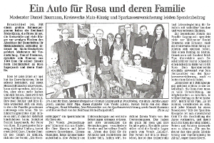 Spende - Ein Auto für Rosa und deren Familie