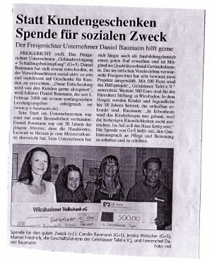 Spende für Gelnhäuser Tafel e.V. - Bärenherz Stiftung in Wiesbaden
